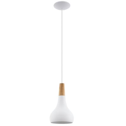 Eglo - Candeeiro suspenso 1xE27/60W/230V diâmetro 18 cm branco - FSC certificado