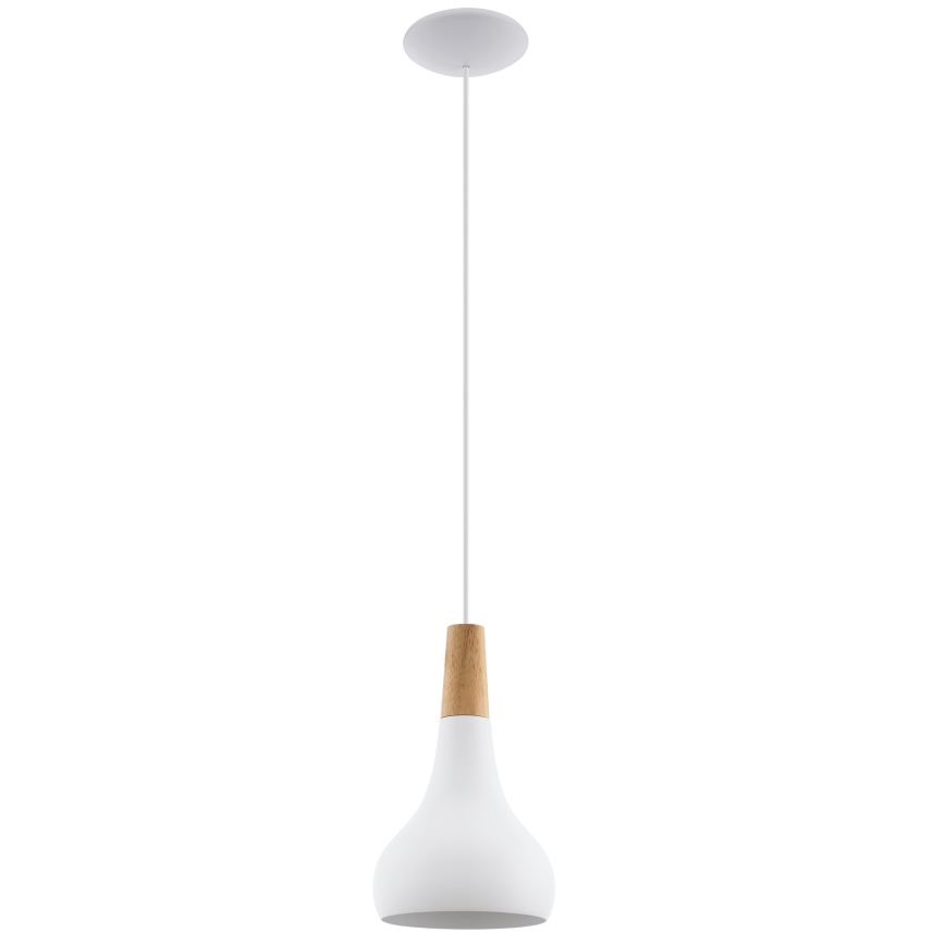 Eglo - Candeeiro suspenso 1xE27/60W/230V diâmetro 18 cm branco - FSC certificado