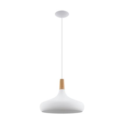 Eglo - Candeeiro suspenso 1xE27/40W/230V diâmetro 40 cm branco - FSC certificado