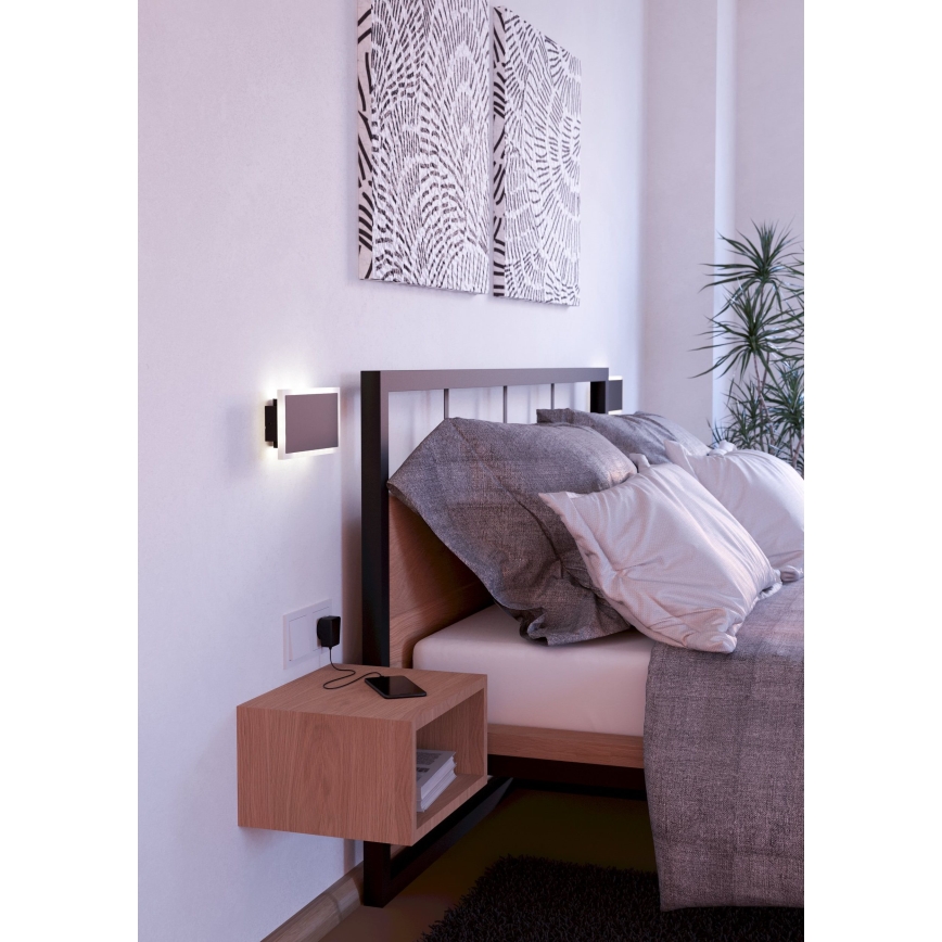 Eglo - Iluminação de parede LED LED/12W/230V 3000K 12x23 cm preto