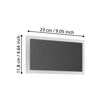 Eglo - Iluminação de parede LED LED/12W/230V 3000K 12x23 cm preto