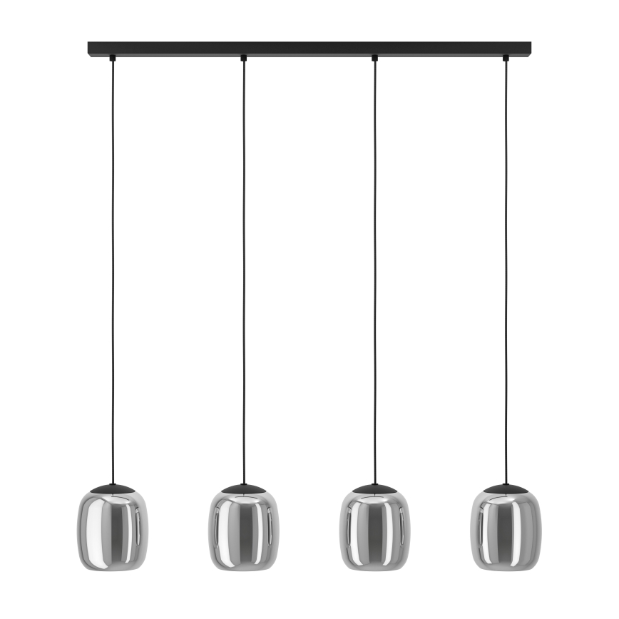 Eglo - Candeeiro suspenso 4xE27/28W/230V cinzento