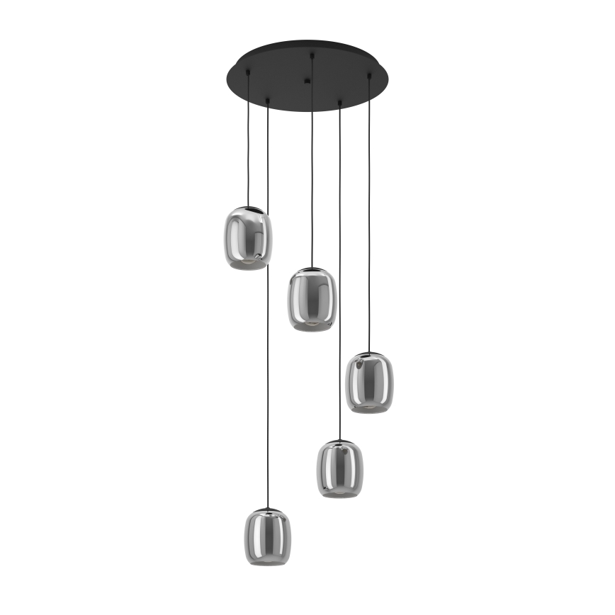 Eglo - Candeeiro suspenso 5xE27/28W/230V cinzento