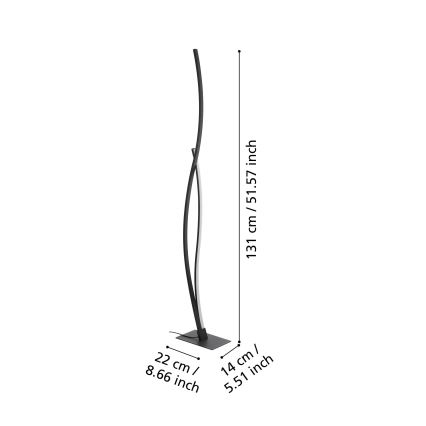 Eglo - Candeeiro de chão LED LED/20W/230V 4000K preto