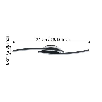 Eglo - Iluminação de teto LED LED/12W/230V 4000K preto