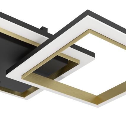 Eglo - Iluminação de teto LED com regulação LED/20W/230V 4000K preto/dourado