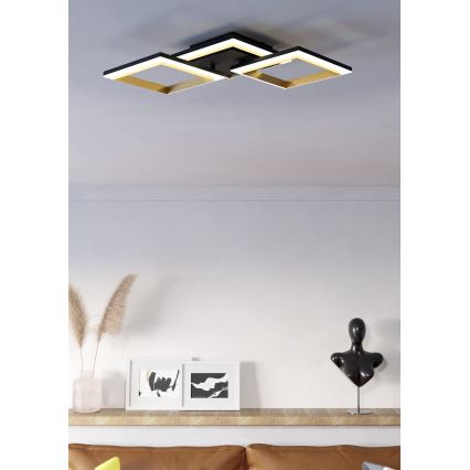 Eglo - Iluminação de teto LED com regulação LED/20W/230V 4000K preto/dourado