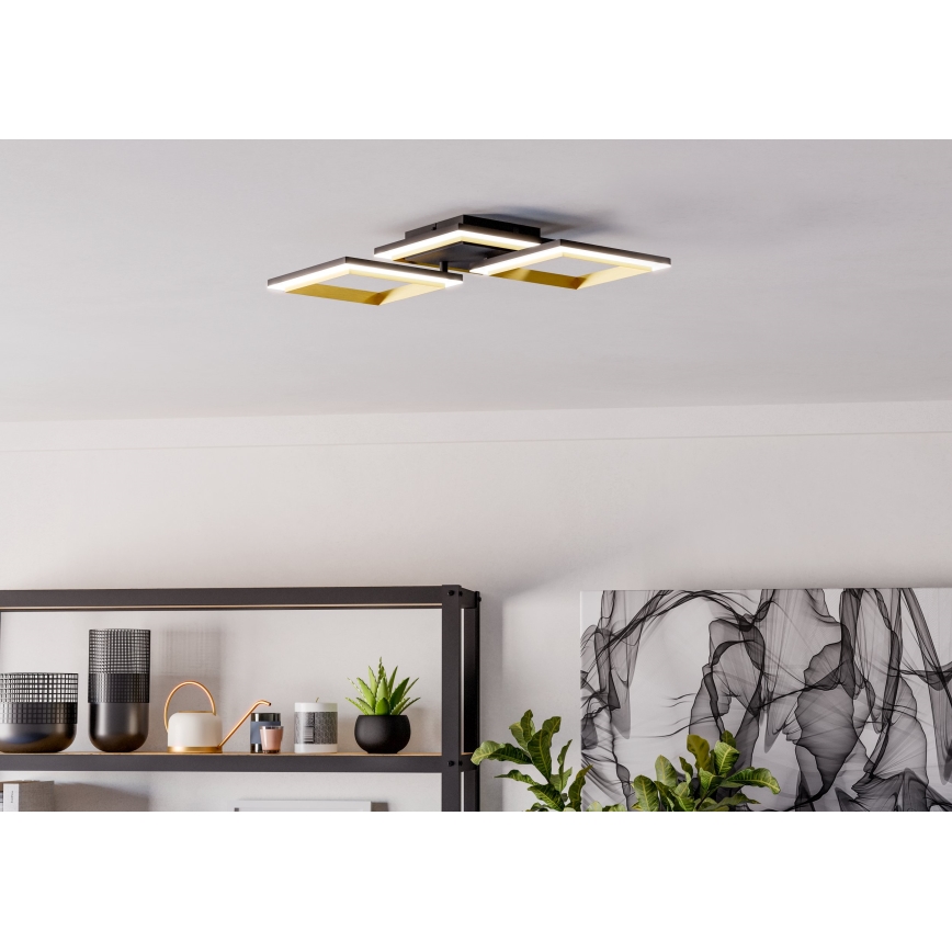 Eglo - Iluminação de teto LED com regulação LED/20W/230V 4000K preto/dourado