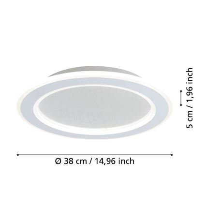Eglo - Iluminação de teto LED com regulação LED/20W/230V 2700-6500K branco + comando