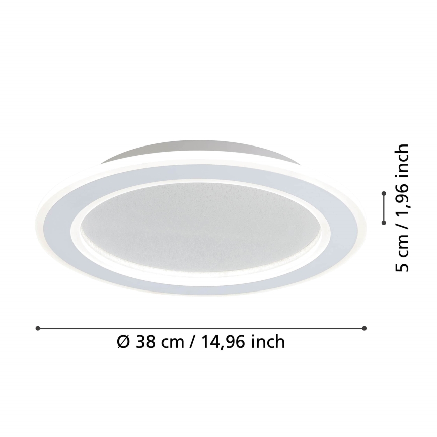 Eglo - Iluminação de teto LED com regulação LED/20W/230V 2700-6500K branco + comando