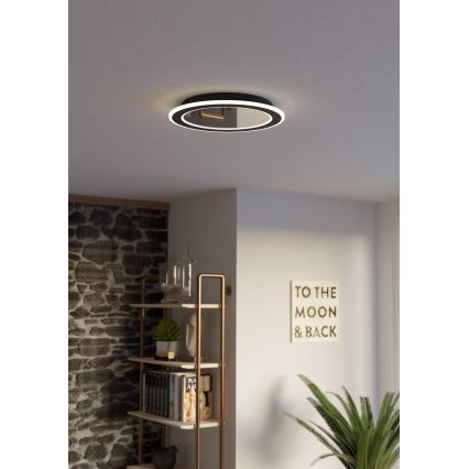 Eglo - Iluminação de teto LED com regulação LED/20W/230V 2700-6500K preto + comando