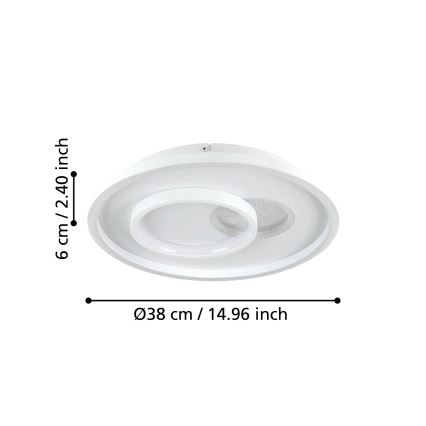 Eglo - Iluminação de teto LED 1xLED/14W/230V + 1xLED/8,5W diâmetro 38 cm branco