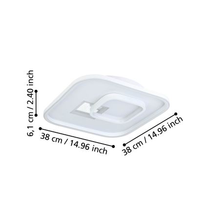 Eglo - Iluminação de teto LED 1xLED/16,2W/230V + 1xLED/9,2W 38x38 cm branco