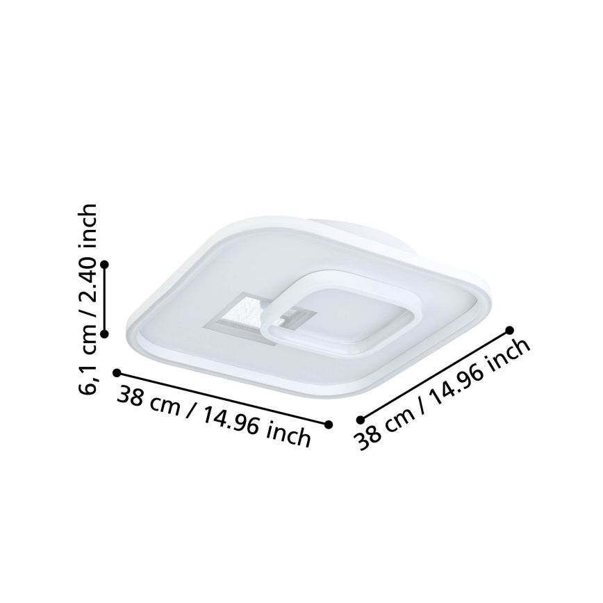 Eglo - Iluminação de teto LED 1xLED/16,2W/230V + 1xLED/9,2W 38x38 cm branco