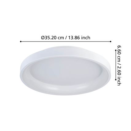 Eglo - Iluminação de teto LED com regulação LED/12W/230V 2700-6500K branco + comando