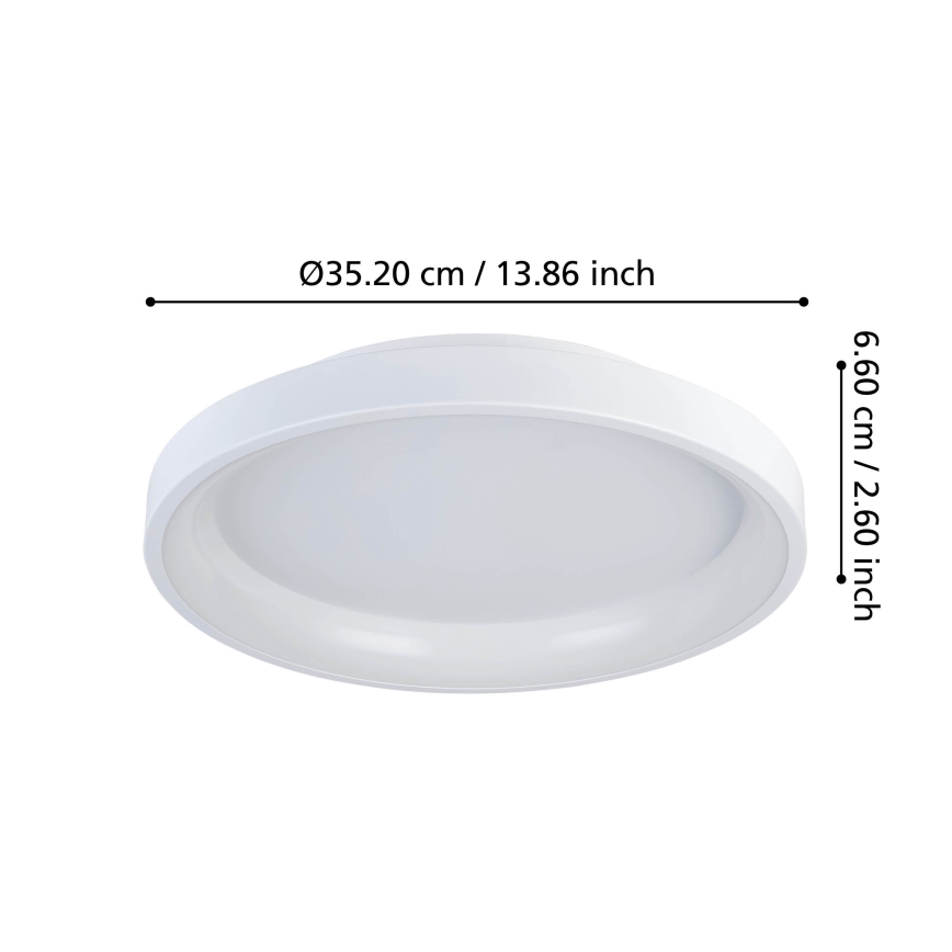 Eglo - Iluminação de teto LED com regulação LED/12W/230V 2700-6500K branco + comando
