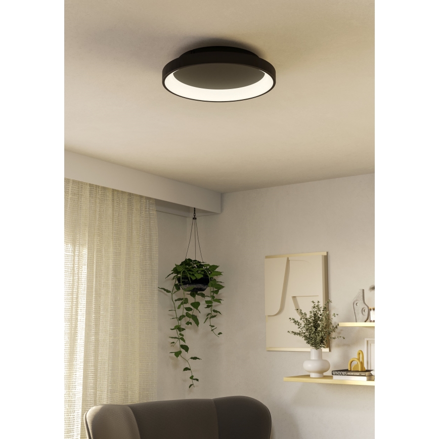 Eglo - Iluminação de teto LED com regulação LED/12W/230V 2700-6500K preto + comando
