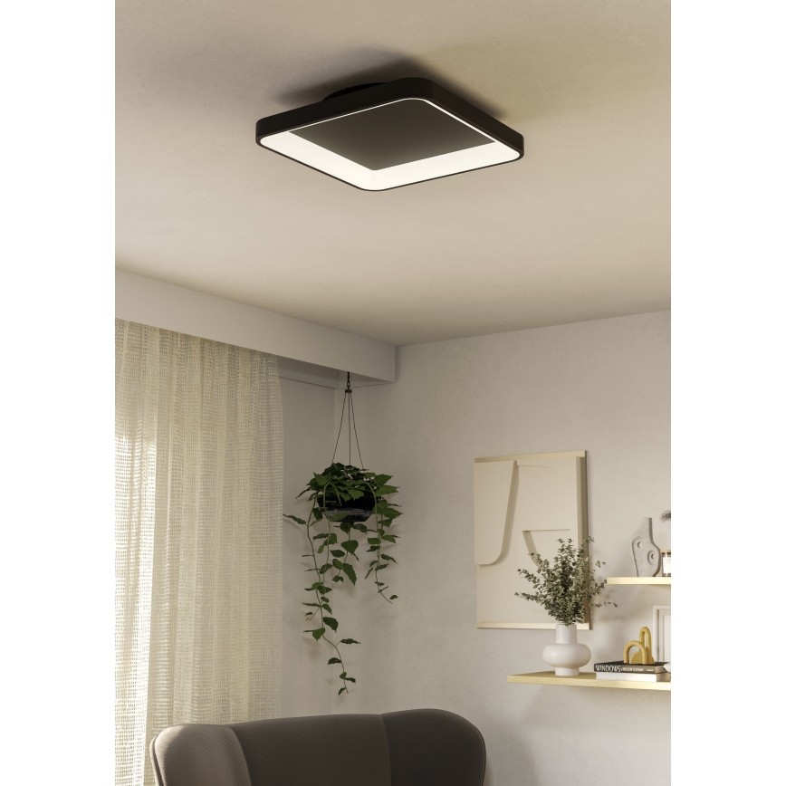 Eglo - Iluminação de teto LED com regulação LED/12W/230V 2700-6500K preto + comando
