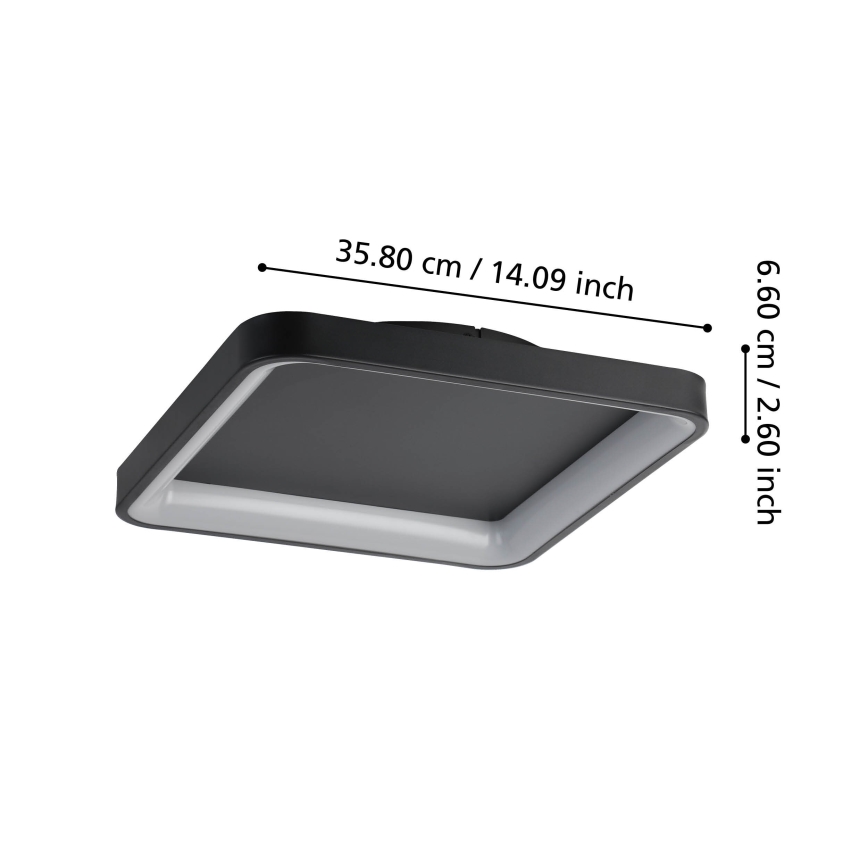 Eglo - Iluminação de teto LED com regulação LED/12W/230V 2700-6500K preto + comando