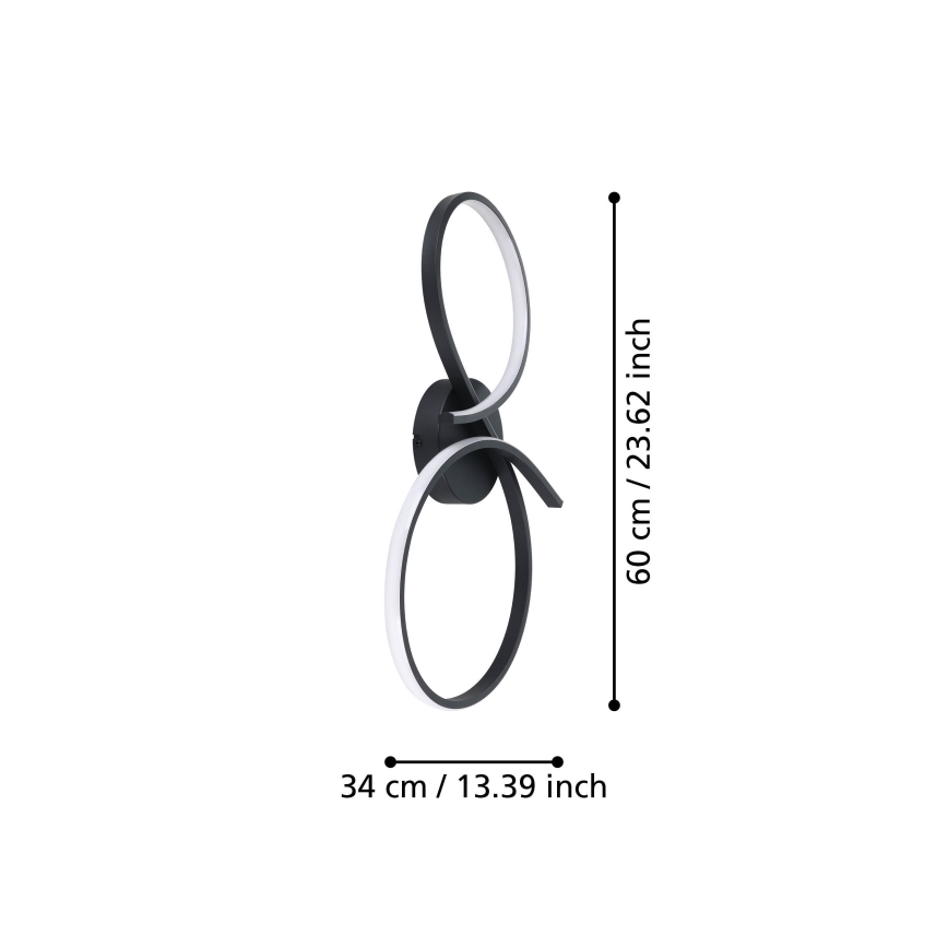 Eglo - Iluminação de teto LED LED/21W/230V 3000K preto