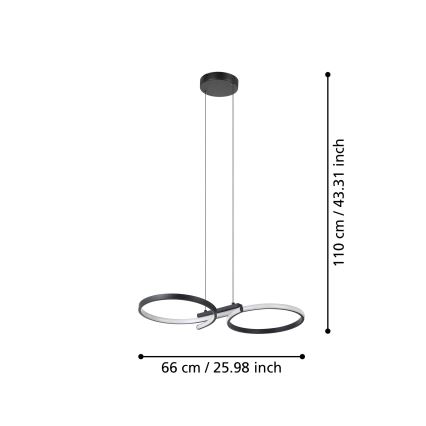 Eglo - Candeeiro suspenso LED LED/21W/230V 3000K preto