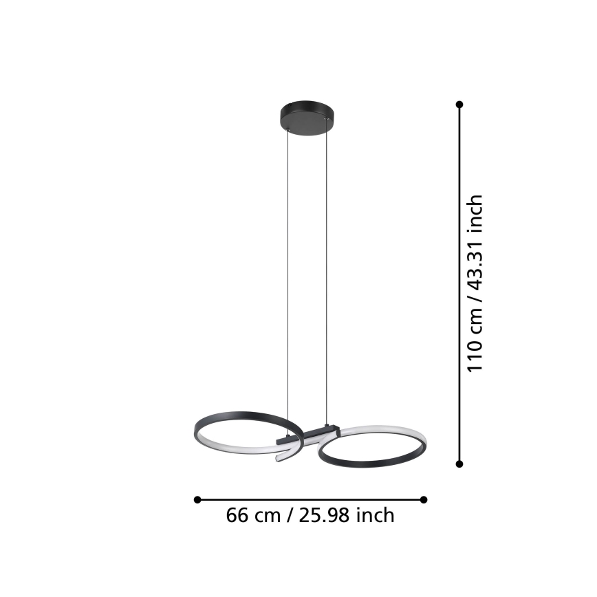 Eglo - Candeeiro suspenso LED LED/21W/230V 3000K preto