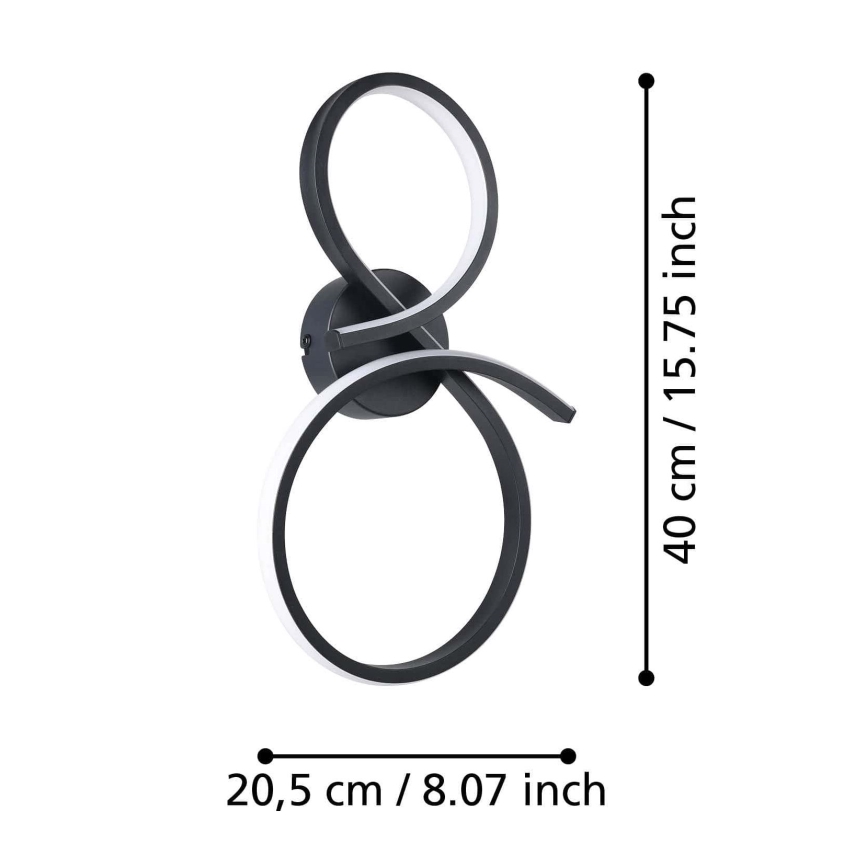 Eglo - Iluminação de parede LED LED/11,4W/230V 3000K preto