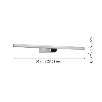 Eglo 901288 - Iluminação de casa de banho LED RGBW regulável REGELLO-Z 12W/230V IP44 cromado mate
