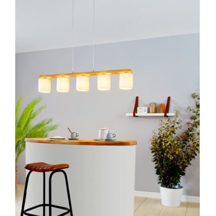 Eglo - Candeeiro suspenso 5xE27/28W/230V - FSC certificado