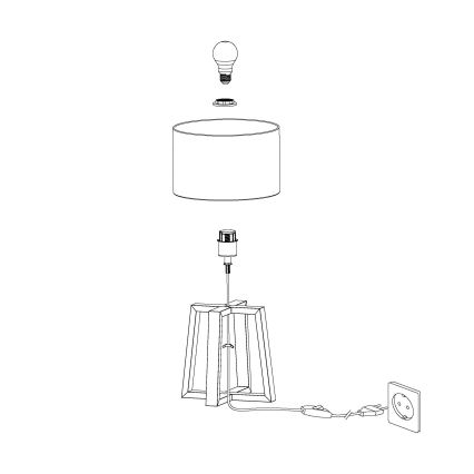 Eglo - Candeeiro de mesa 1xE27/60W/230V - FSC certificado