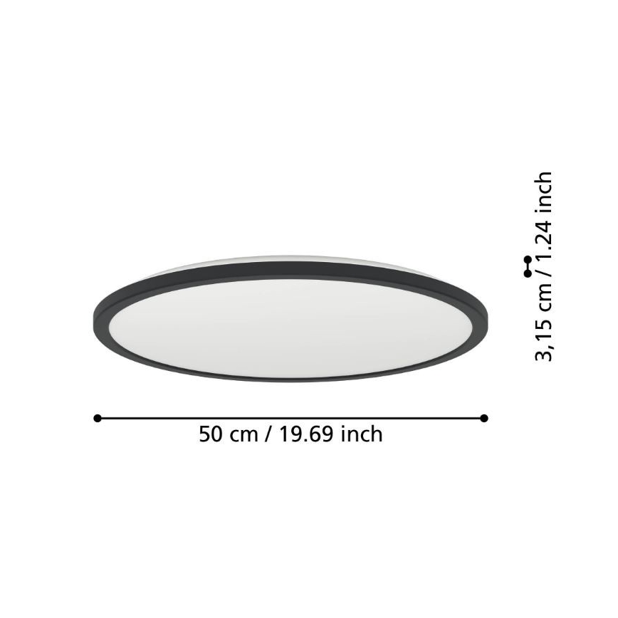 Eglo - Iluminação de teto para casa de banho LED LED/16,8W/230V 2700/4000/6500K diâmetro 50 cm IP44 preto
