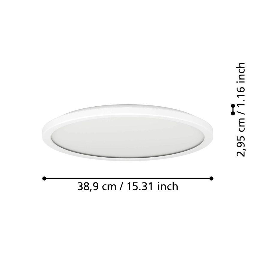 Eglo - Iluminação de teto para casa de banho LED LED/18,5W/230V 2700/4000/6500K diâmetro 38,9 cm IP44 branco