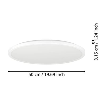 Eglo - Iluminação de teto para casa de banho LED LED/16,8W/230V 2700/4000/6500K diâmetro 50 cm IP44 branco
