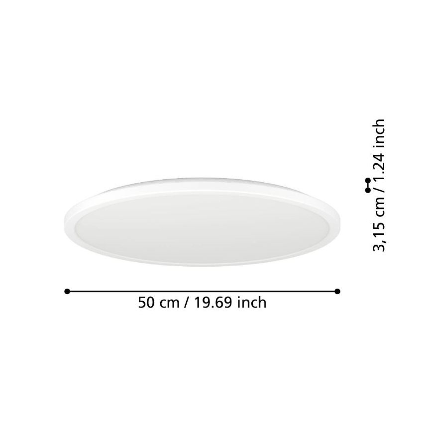 Eglo - Iluminação de teto para casa de banho LED LED/16,8W/230V 2700/4000/6500K diâmetro 50 cm IP44 branco