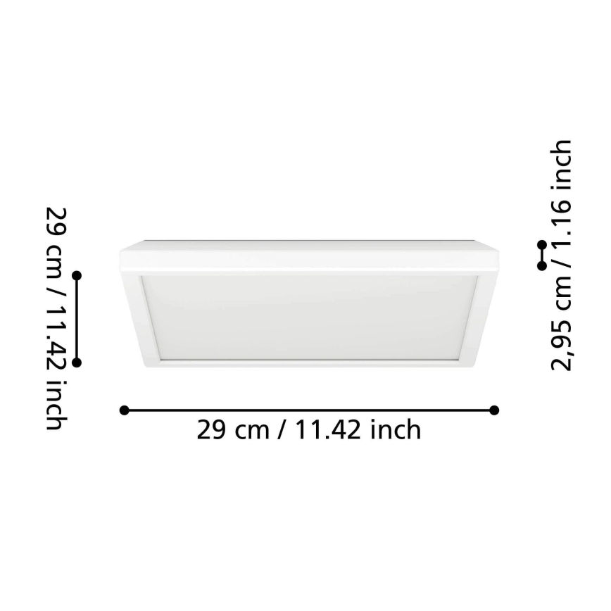 Eglo - Iluminação de teto para casa de banho LED LED/13,4W/230V 2700/4000/6500K 29x29 cm IP44 branco
