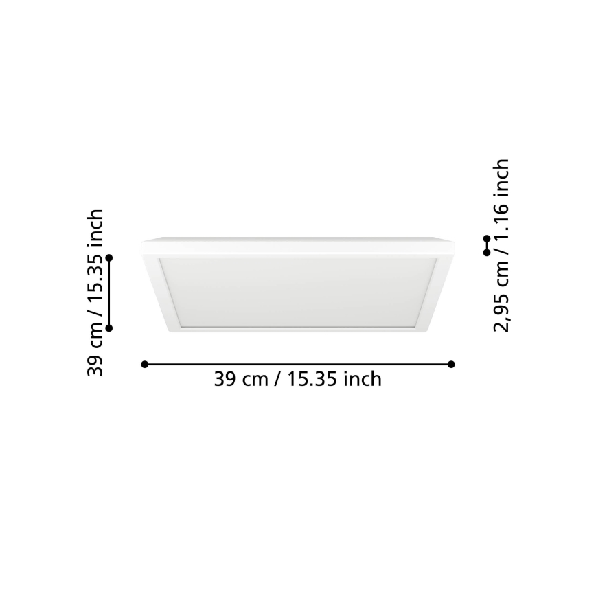 Eglo - Iluminação de teto para casa de banho LED LED/17,6W/230V 2700K/4000K/6500K 39x39 cm IP44 branco
