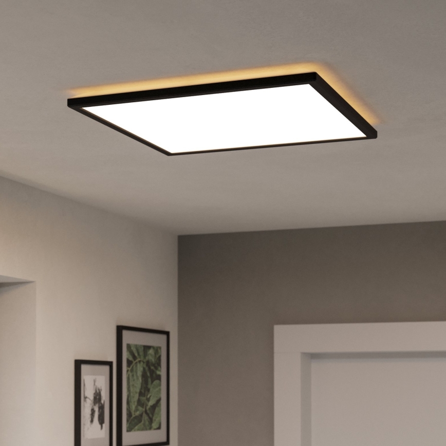 Eglo 901457 - Iluminação de teto para casa de banho LED com regulação LED/17W/230V 2700-6500K 50x50 cm IP44 preto + comando