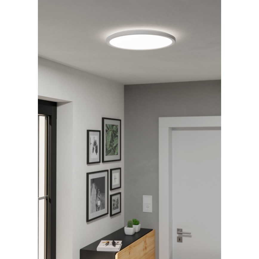 Eglo - Iluminação de teto para casa de banho LED com regulação LED/18,5W/230V 2700-6500K diâmetro 38,9 cm IP44 branco + comando