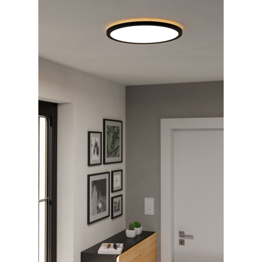 Eglo - Iluminação de teto LED RGBW para casa de banho com regulação LED/18,5W/230V 2700-6500K pr.38,9cm IP44 preto ZigBee