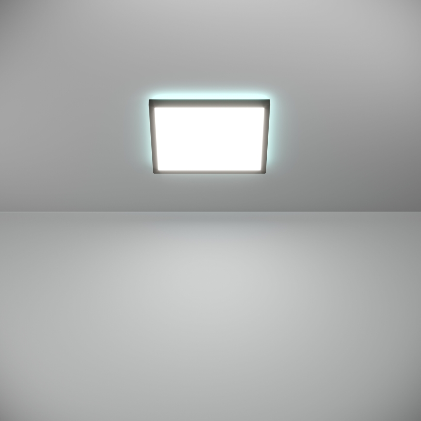 Eglo - Iluminação de teto LED RGBW para casa de banho com regulação LED/13,4W/230V 2700-6500K 29x29 cm IP44 preto