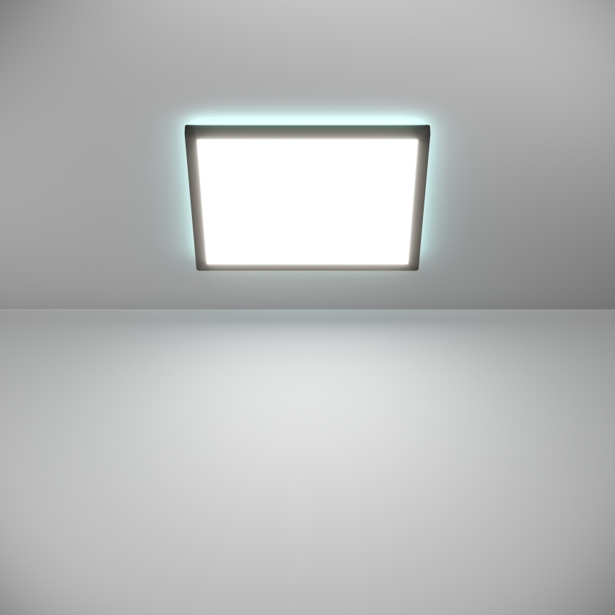 Eglo - Iluminação de teto LED RGBW para casa de banho com regulação LED/17,6W/230V 2700-6500K 39x39 cm IP44 preto ZigBee