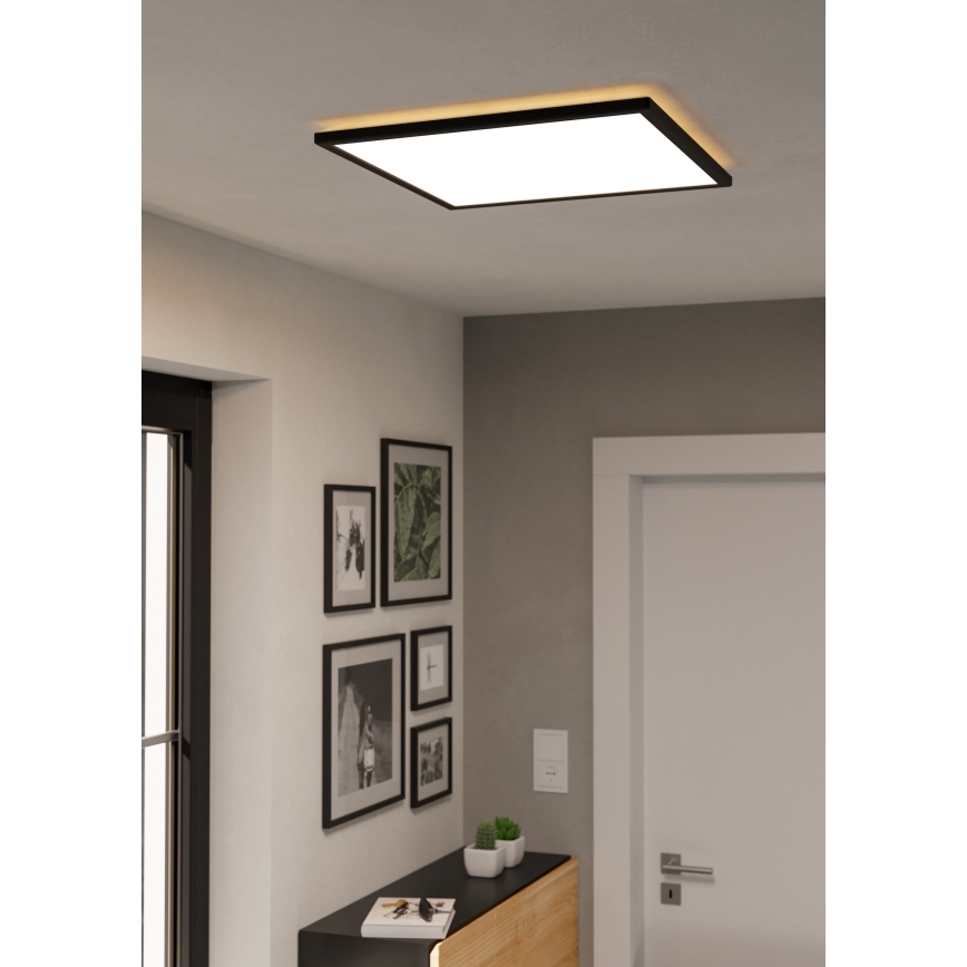 Eglo - Iluminação de teto LED RGBW para casa de banho com regulação LED/17W/230V 2700-6500K 50x50cm IP44 preto ZigBee