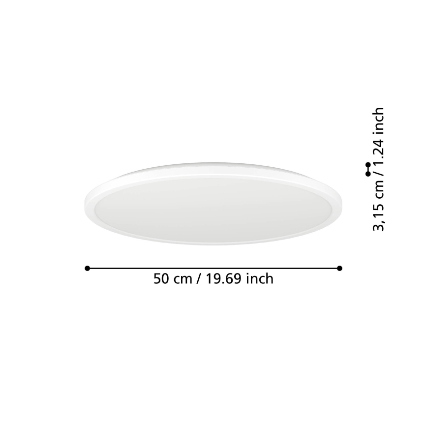 Eglo - Iluminação de teto LED RGBW para casa de banho com regulação LED/16,8W/230V 2700-6500K diâmetro 50 cm IP44 branco ZigBee