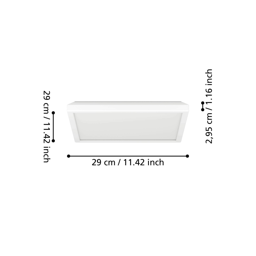 Eglo - Iluminação de teto LED RGBW para casa de banho com regulação LED/13,4W/230V 2700-6500K 29x29 cm IP44 branco ZigBee