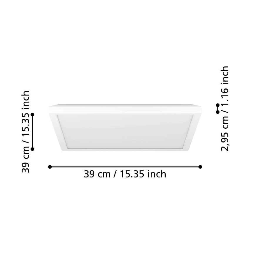 Eglo - Iluminação de teto LED RGBW para casa de banho com regulação LED/17,6W/230V 2700-6500K 39x39 cm IP44 branco ZigBee