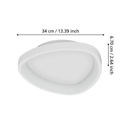 Eglo - Iluminação de teto LED com regulação LED/12W/230V 2700-6500K branco + comando