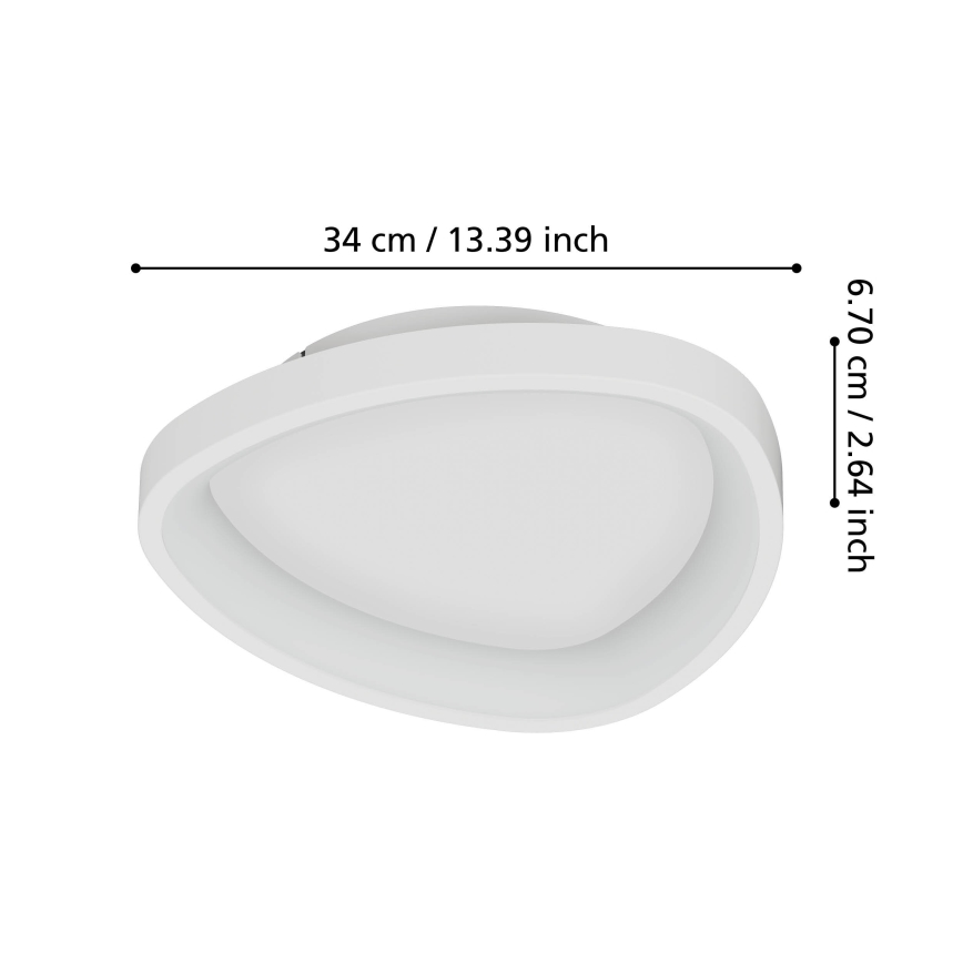 Eglo - Iluminação de teto LED com regulação LED/12W/230V 2700-6500K branco + comando