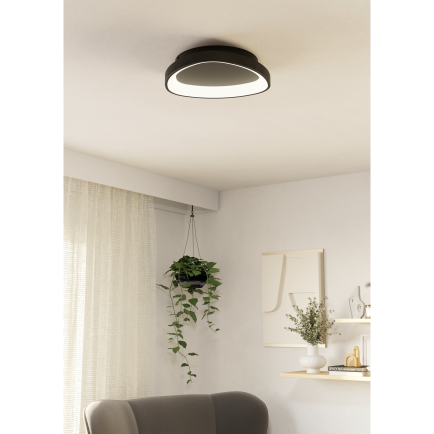 Eglo - Iluminação de teto LED com regulação LED/12W/230V 2700-6500K preto + comando
