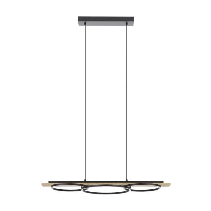 Eglo - Candeeiro suspenso LED com regulação 2xLED/12,5W/230V+1xLED/15,5W 3000K bege/preto
