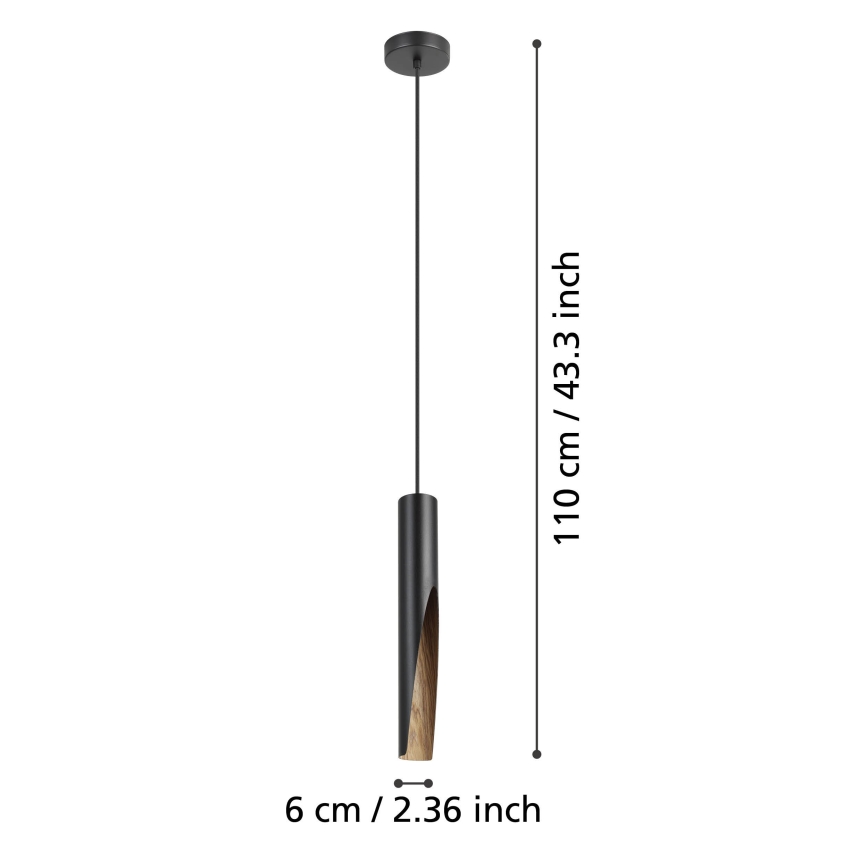 Eglo - Candeeiro suspenso LED 1xGU10/4,5W/230V 3000K preto/castanho